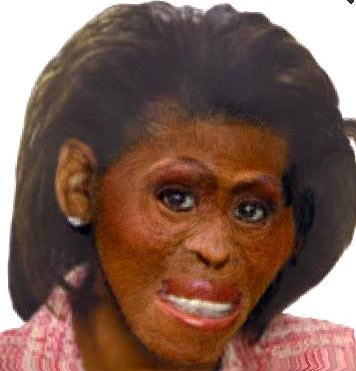 ugly michelle obama pictures. Michelle Obama Chimp Image On